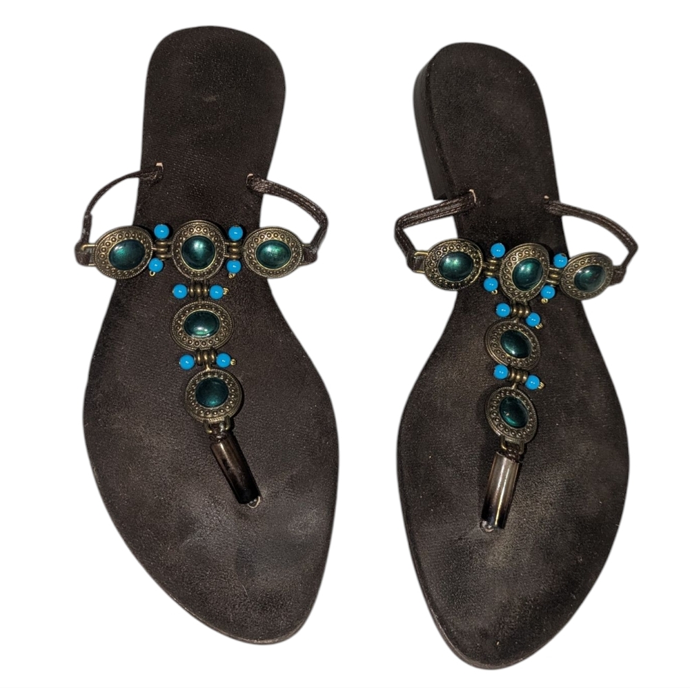 🌞 3/$15 Beaded Strappy Sandals Size 9